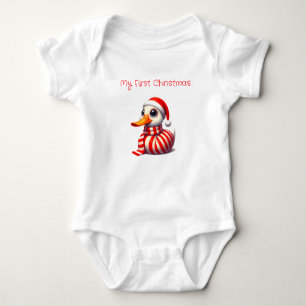Body Para Bebê Meu Primeiro Pato de Papais noeis de Natal