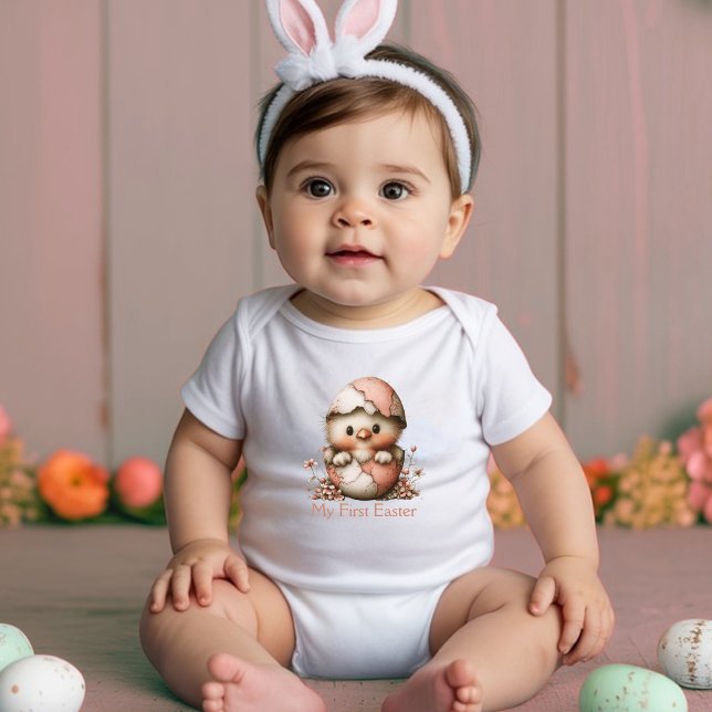 Body Para Bebê Meu Primeiro Pintinho de Páscoa (Criador carregado)