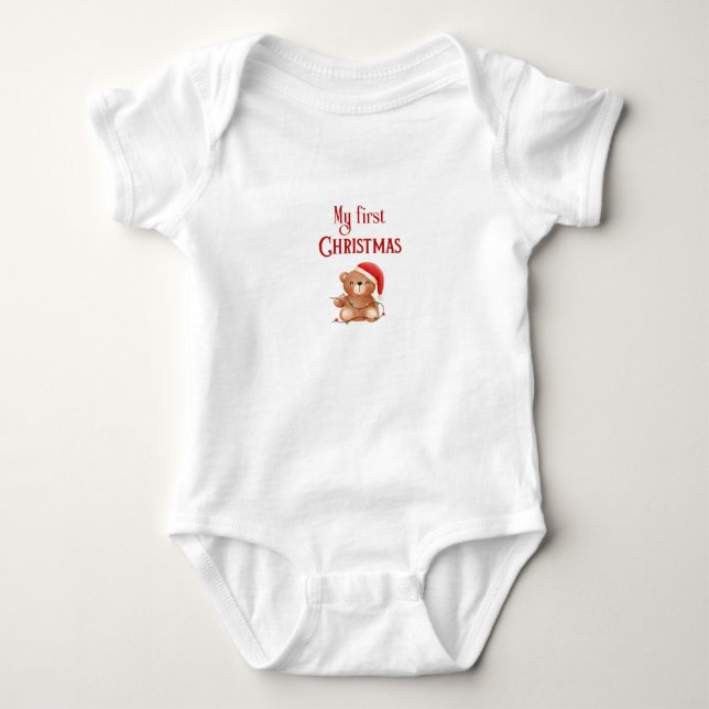 Body Para Bebê Meu Primeiro Presente de Natal (Frente)