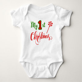 Body Para Bebê Meu primeiro presente de Natal doce de Natal