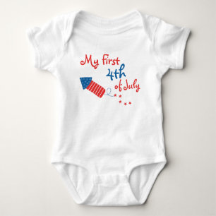 Body Para Bebê Meu Primeiro Quarto de Julho Firecracker