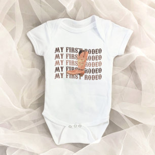 Body Para Bebê Meu Primeiro Rodeio Bota de Cowboy Primeiro Aniver