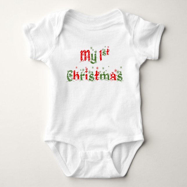Body Para Bebê Meu primeiro Romper do Natal (Frente)