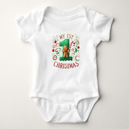 Body Para Bebê Meu primeiro terno de Natal
