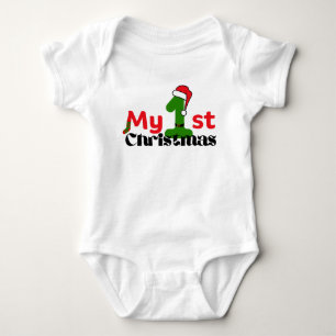 Body Para Bebê Meu Primeiro Texto de Natal Vermelho e Verde Prese