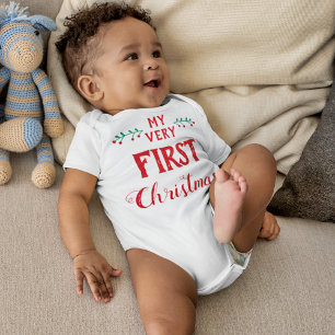 Body Para Bebê Meu primeiro traje de Natal combinando com a famíl