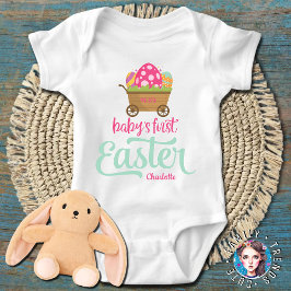 Body Para Bebê Meu Primeiro Traje de Páscoa para Menina