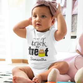 Body Para Bebê Meu primeiro truque de Halloween ou trato de balas
