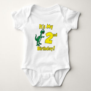 Body Para Bebê Meu Segundo Dinossauro de Aniversário