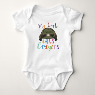 Body Para Bebê Meu Tio Come Crayons - Exército Militar Personaliz