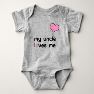 Body Para Bebê Meu Tio Me Ama Um Balão De Coração Rosa