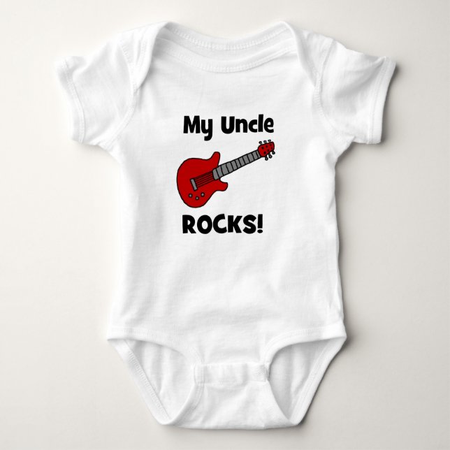 Body Para Bebê Meu tio Rocha! com guitarra (Frente)