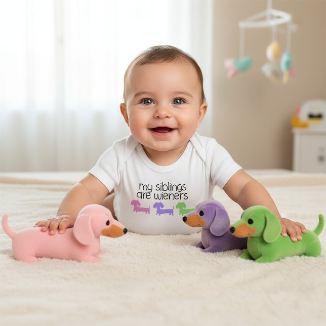 Body Para Bebê Meus irmãos são caninos | Presente de Chá de frald (My siblings are wieners - baby shower gift for dachsund mamas)