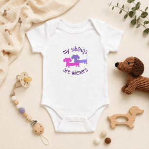 Body Para Bebê Meus irmãos são Dachshunds Wieners Doxie