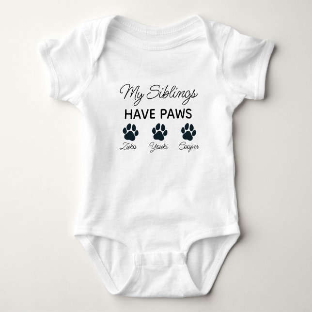Body Para Bebê Meus Irmãos Têm Patas - Cachorro Personalizado (Frente)