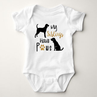 Body Para Bebê Meus irmãos têm patas - dois cachorros - roupa par