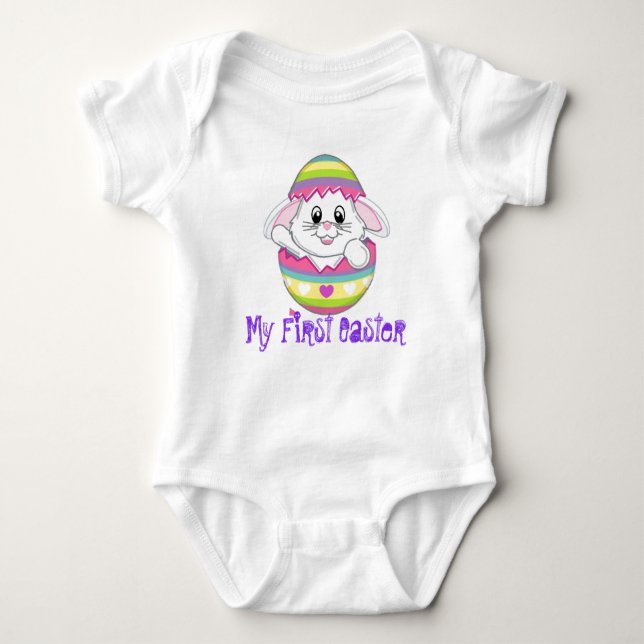 BODY PARA BEBÊ MEUS PRIMEIROS OVOS DA CRIANÇA DO BEBÊ DO TSHIRT (Frente)