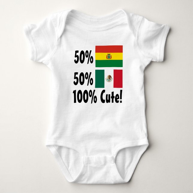 Body Para Bebê Mexicano 100% do boliviano 50% de 50% bonito (Frente)