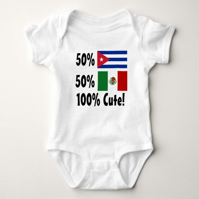 Body Para Bebê Mexicano 100% do cubano 50% de 50% bonito! (Frente)
