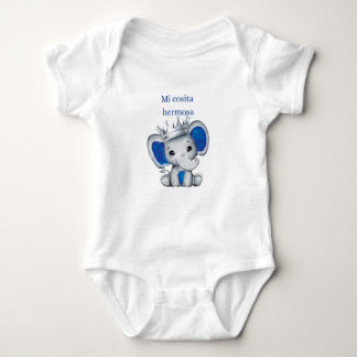 Body Para Bebê Mi cosita Hermosa, niño, de elefante azul,