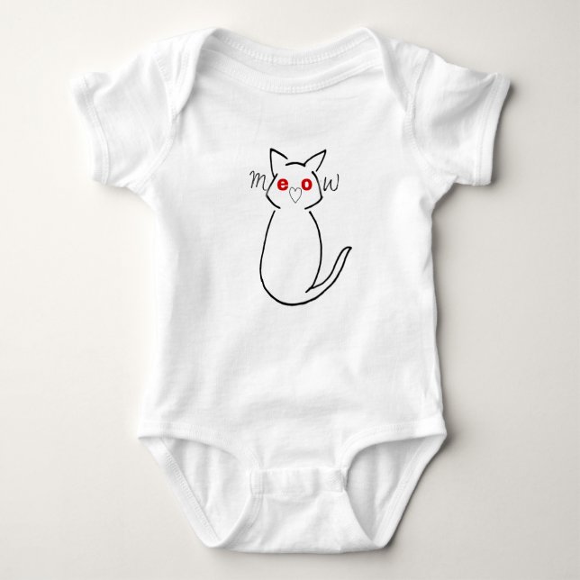 Body Para Bebê Miau! Bonito para bebê (Frente)