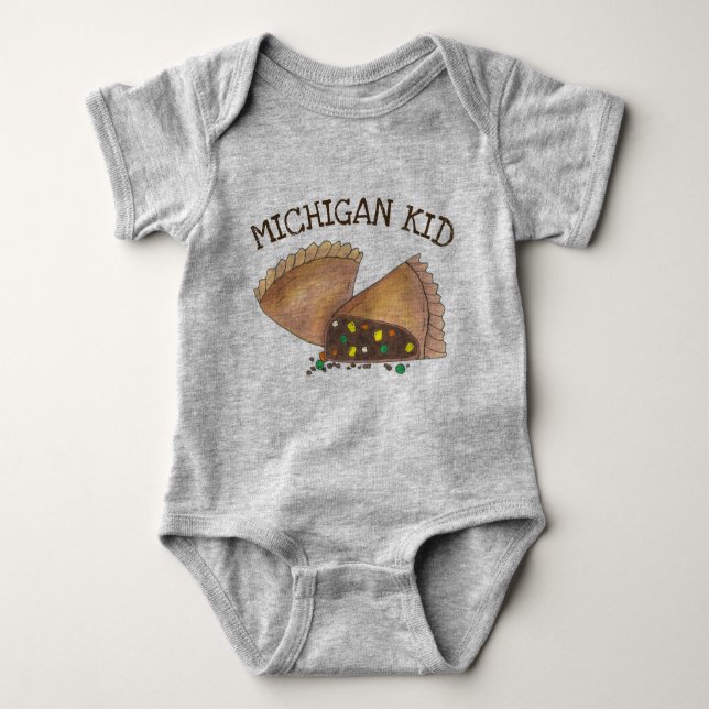 Body Para Bebê Michigan Kid Upper Peninsula Pasty Meat Pie Foodie (Frente)