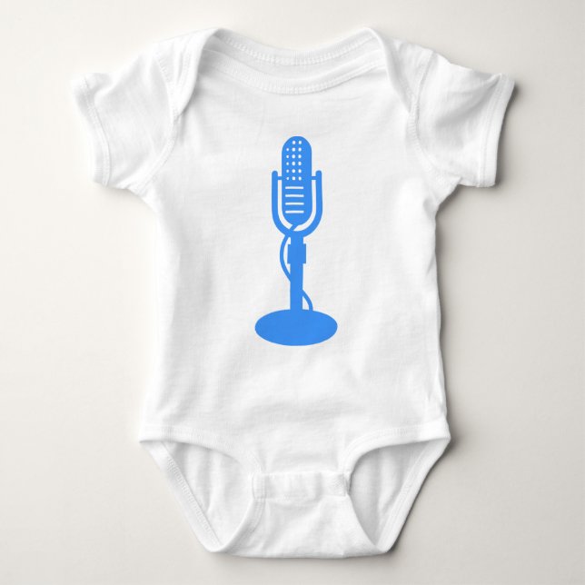 Body Para Bebê Microfone - Azul bebê (Frente)