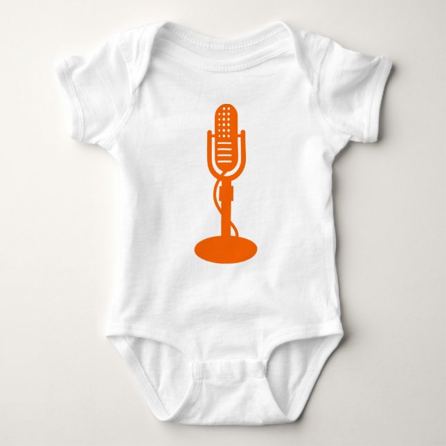 Body Para Bebê Microfone - Laranja (Frente)