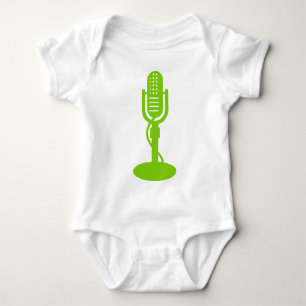 Body Para Bebê Microfone - Verde marciano