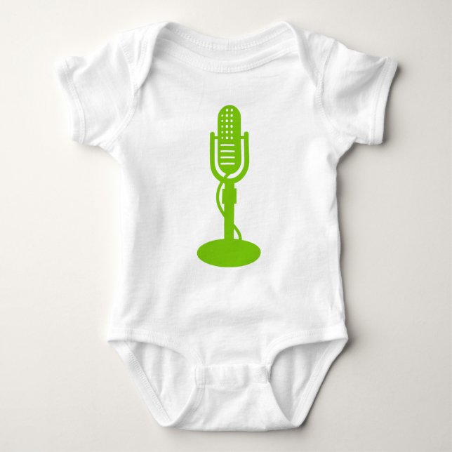 Body Para Bebê Microfone - Verde marciano (Frente)