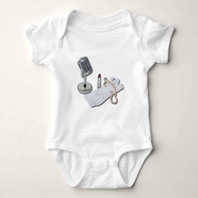 Body Para Bebê MicrophoneWhiteGlovesPearlsLipstick082611 (Frente)