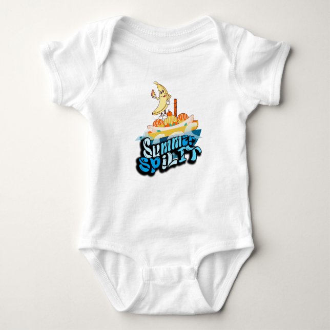 Body Para Bebê Mikitiez Summer windsurf bananasplit icecream (Frente)