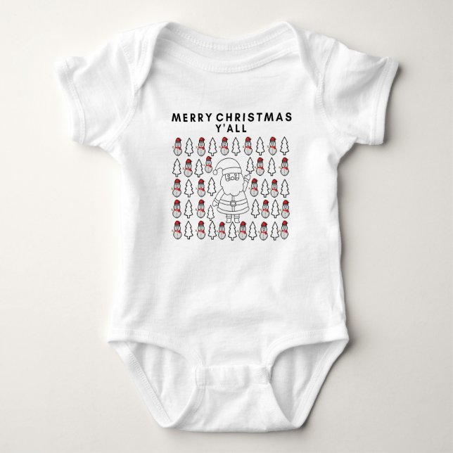 Body Para Bebê Miktiez merrychristmas papais noeis mínimos feliz  (Frente)