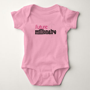 Body Para Bebê Milionário futuro cor-de-rosa