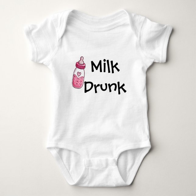 Body Para Bebê Milk Drunk Cute Baby Bottle Art (Frente)