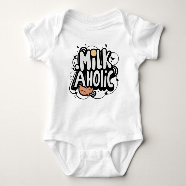 Body Para Bebê Milkaholic Funny (Frente)