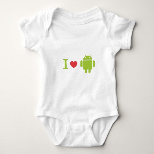Body Para Bebê Mim Android do coração (Frente)