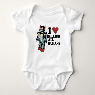 Body Para Bebê Mim coração que mata todos os seres humanos