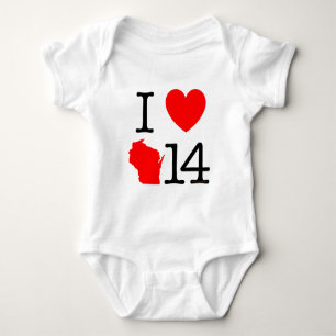 Body Para Bebê Mim coração Wisconsin 14