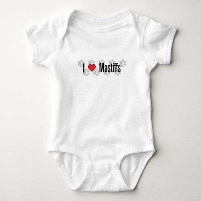 Body Para Bebê Mim Mastiffs (do coração) (Frente)