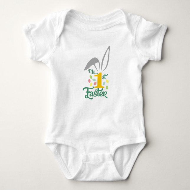 Body Para Bebê Minha 1ª Páscoa - Bodysuit de bebê para Páscoa (Frente)