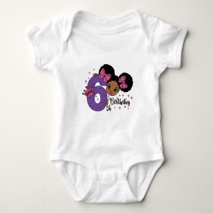 Body Para Bebê Minha 6 de aniversário Garota Afeta Arcos cor-de-r