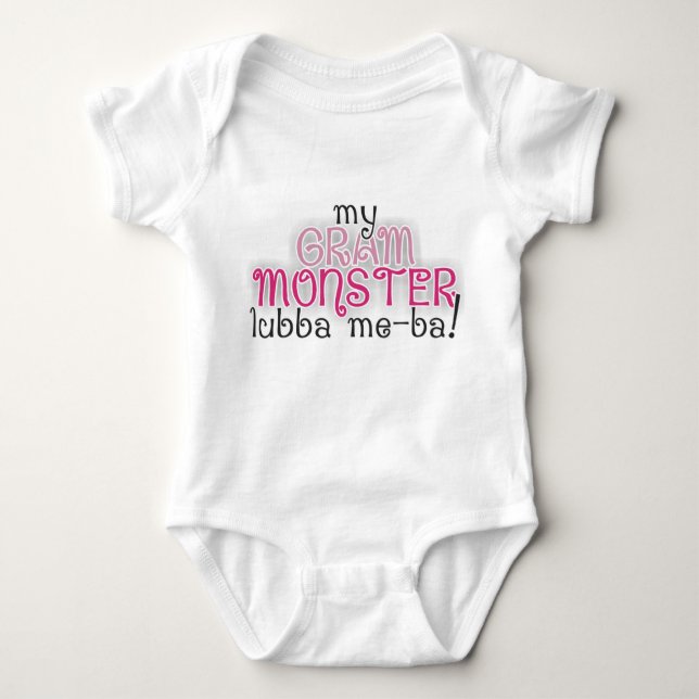 Body Para Bebê Minha avó Lubba Meba! Baby Girl Onsie (Frente)