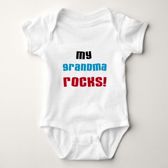 Body Para Bebê Minha avó Rocks T-shirts e presentes (Frente)