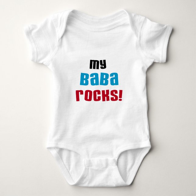 Body Para Bebê Minha Baba Rocks T-shirts e presentes (Frente)