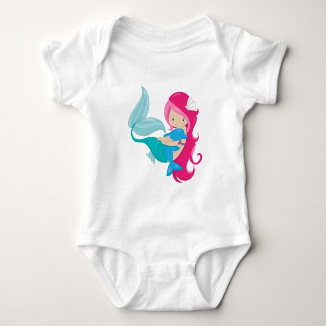 Body Para Bebê Minha Bela Sereia e Golfinho (Frente)