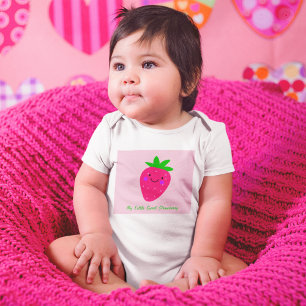 Body Para Bebê Minha doce menina rosa de morango rosa