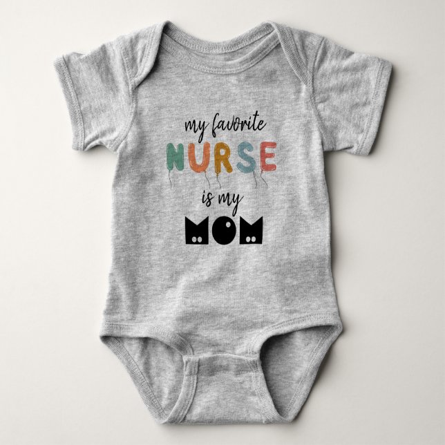 Body Para Bebê Minha Enfermeira Favorita É Minha Mãe Bonita Perso (Frente)