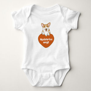 Body Para Bebê Minha Irmã É Um Corgi