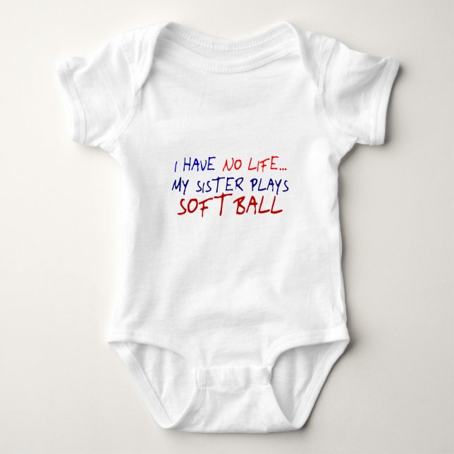 Body Para Bebê Minha Irmã Joga Softball (Frente)
